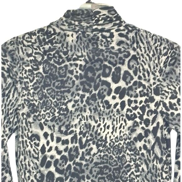 George | Women’s Animal Print 3/4 Sleeve Top Shirt Blouse Black White Size Small - Picture 6 of 16